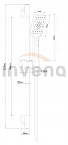 Invena Midnight, sprchový stĺp s ručnou sprchou, čierna-ružové zlato, AU-35-014-S