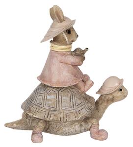 Dekorácie králičie slečny na korytnačke - 14 * 8 * 14 cm - Clayre & Eef