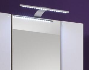 Kúpeľňová skrinka so zrkadlom Barolo, s osvětlením, dub san remo/lesklá biela
