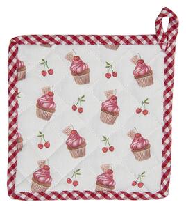 Bavlnená podložka pod hrniec Cherry Cupcake - 20 * 20 cm - Clayre & Eef