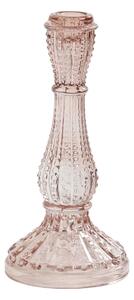 Ružový sklenený svietnik Aguale - Ø 10 * 21 cm - Light & Living