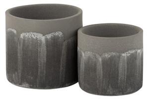 Šedý granitový obal na kvetináč Transition L - Ø 17 * 16 cm - J-Line by Jolipa