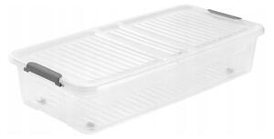Úložný box s vekom a kolieskami pod posteľ, KEEEPER CLIPBOX LEO 33L, 77 x 38 x 16 cm