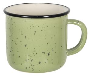 Zelený keramický hrnček s machuľa Printemps - 15 * 11 * 9 cm / 0.3l - Clayre & Eef