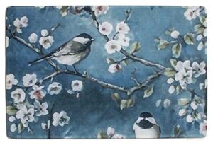 Šedá podlahová rohožka Vtáčiky s kvetmi - 75 * 50 * 1cm - Mars & More