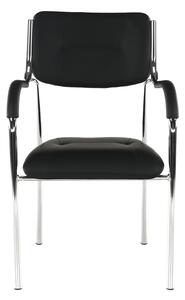 KONDELA Stohovateľná stolička, čierna, ILHAM