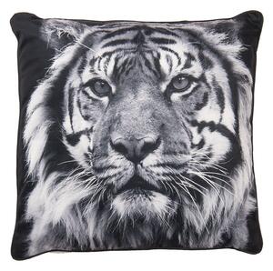 Čierny vankúš s hlavou tigra a výplní - 45 * 45 cm - Clayre & Eef