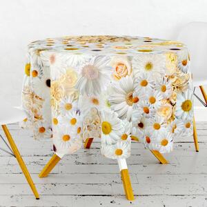 Obrus ​​PVC okrúhly DC-570 – Romantické kvety (rôzne veľkosti)