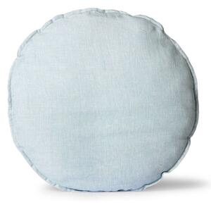 Modrý ľanový guľatý podsedák Ice Blue - Ø 60 * 5cm - HKLIVING