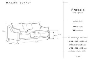 Hnedá zamatová rozkladacia pohovka s úložným priestorom Mazzini Sofas Freesia, 215 cm