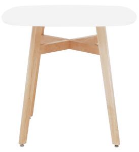 Jedálenský stôl, biela/prírodná, 80x80 cm, DEJAN 2 NEW