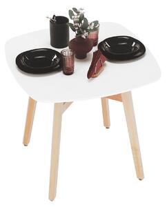 Jedálenský stôl, biela/prírodná, 80x80 cm, DEJAN 2 NEW