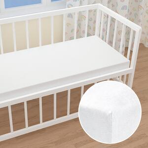 Detské jersey napínacie prestieradlo do postieľky JR-031 Biele 60 x 120 x 10 cm - do postieľky