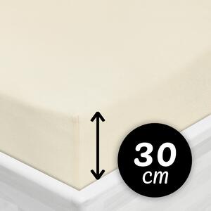 Jersey napínacie prestieradlo na vysoký matrac JR-002 Smotanové 80 x 200 - výška 30 cm