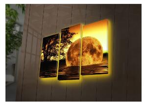 Podsvietený 3-dielny obraz Wallity Moon