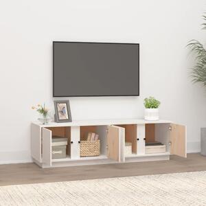 TV skrinka biela 140x40x40 cm masívna borovica