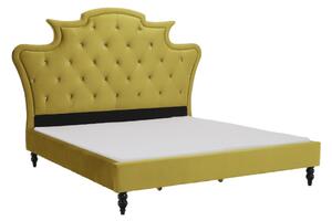 Luxusná posteľ, zlatá Velvet látka, 160x200, REINA