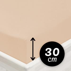 Jersey napínacie prestieradlo na vysoký matrac JR-033 Béžové 80 x 200 - výška 30 cm