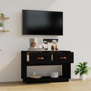 TV skrinka čierna 90x40x60 cm masívna borovica