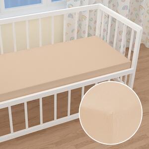 Detské jersey napínacie prestieradlo do postieľky JR-033 Béžové 60 x 120 x 10 cm - do postieľky