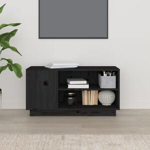 TV skrinka čierna 80x35x40,5 cm masívna borovica