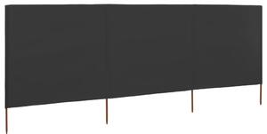 3-panelová zábrana proti vetru antracitová 400x120 cm látková