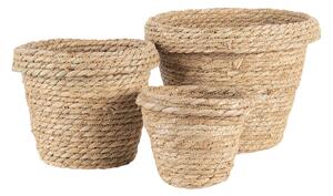 Sada 3 pletených košov - Ø 17 * 3 / Ø 14 * 3 / Ø 10 * 2 cm - Clayre & Eef