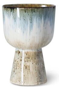 Modrý kameninový retro kvetináč Retro Glacier - Ø 16,5*24 cm - HKLIVING