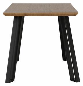 KONDELA Jedálenský stôl, dub/čierna, 140x83 cm, PEDAL