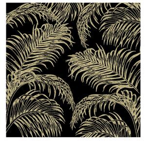Čierno-zlaté papierové obrúsky Palm - 33 * 33 cm (20ks) - J-Line by Jolipa