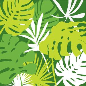 Zelené papierové obrúsky Tropical - 33*33 cm (20ks) - J-Line by Jolipa