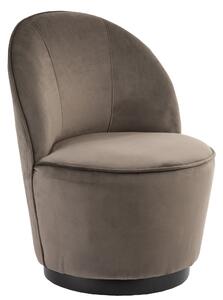 Zamatové taupe klubové kreslo Cody - 57 * 57 * 73 cm - J-Line by Jolipa