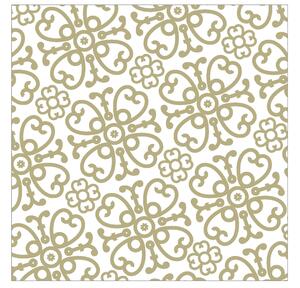 Bielo-zlaté papierové obrúsky Ornament - 33 * 33 cm (20ks) - J-Line by Jolipa