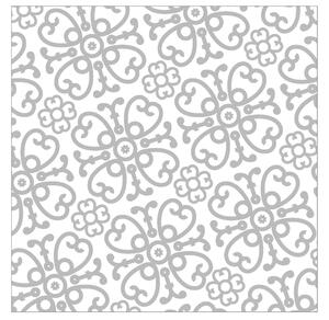 Bielo-strieborné papierové obrúsky Ornament - 33 * 33 cm (20ks) - J-Line by Jolipa