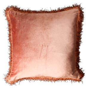 Ružový zamatový vankúš Rosa so strapcami - 45 * 45 * 10cm - Mars & More