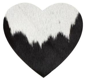 Podtácek Love z hovädzej kože Black - 14 * 14 * 0,3 cm - Mars & More