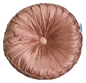 Ružový okrúhly zamatový vankúš Rosa - Ø 40cm - Mars & More