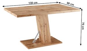 KONDELA Jedálenský stôl, dub wotan, 138x90 cm, BOLAST
