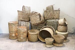 2 ks Dekoratívne pletené košíky z morskej trávy - 22 * ​​16/16 * 13 cm - Mars & More