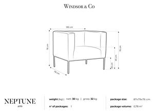 Béžové zamatové kreslo Windsor & Co Sofas Neptune