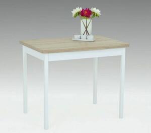 Jedálenský stôl Kiel I 90x65 cm, biely/dub sonoma