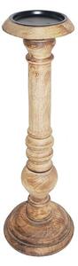 Vyrezávaný svietnik Wood z mangového dreva - 10 * 10 * 31cm - Mars & More