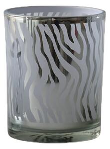 Strieborný svietnik Zebras s motívom zebry - 10 * 10 * 12,5cm - Mars & More