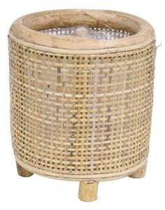 Okrúhly bambusový kvetináč na nožičkách Bamboo - Ø14*16 cm - Van der Leeden