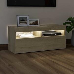 TV skrinka s LED svetlami dub sonoma 90x35x40 cm