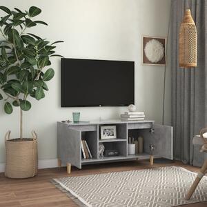 TV stolík nohy z masívneho dreva betónové sivé 103,5x35x50cm