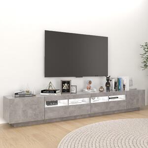 TV skrinka s LED svetlami betónová sivá 260x35x40 cm
