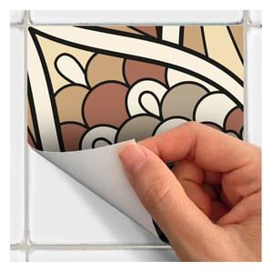 Sada 24 nástenných samolepiek Ambiance Wall Stickers Tiles Piura, 10 × 10 cm