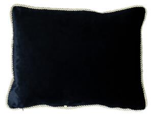 Čierny zamatový vankúš so zlatým zapletenej lemom - 45 * 35cm - Mars & More