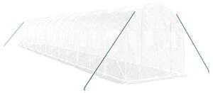 Fóliovník s oceľovým rámom biely 28 m² 14x2x2 m